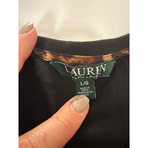 Ralph Lauren Black Long Sleeve V Neck Henley Top L - Picture 7 of 8